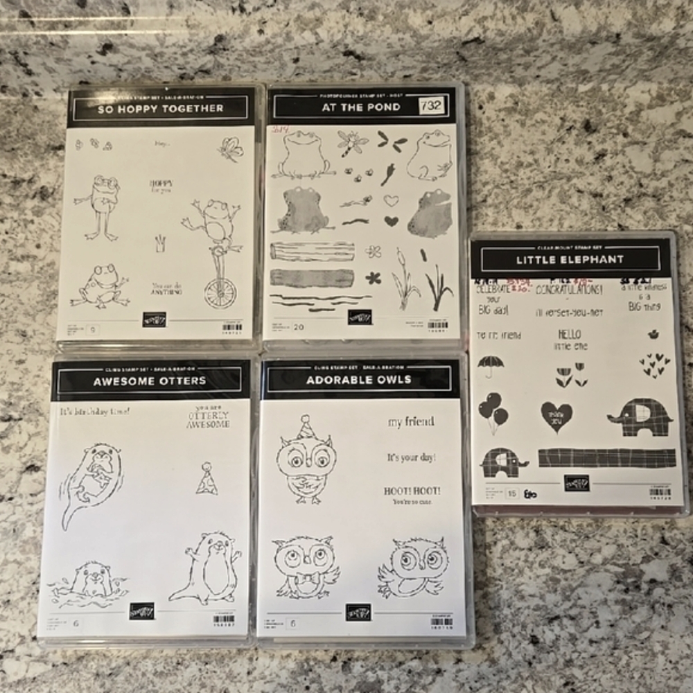 New Stampin' Up! Adorable Critters & Animals Stamp Set Bundle of 5